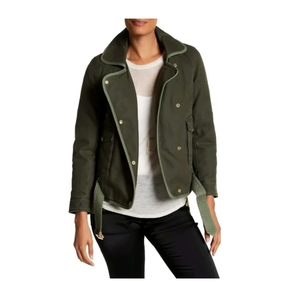 NEW Zadig & Voltaire Olive Green Kawa Parka Jacket SMALL - Picture 3 of 8